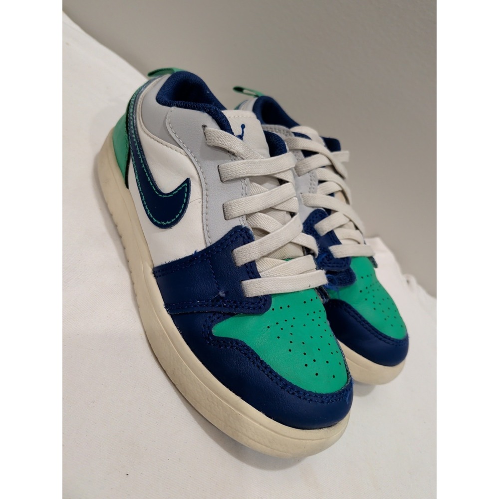 Nike Air Jordan 1 Low Shoes Rare Air Sail Blue Green Grey DR9748-147 Kid Sz 1Y